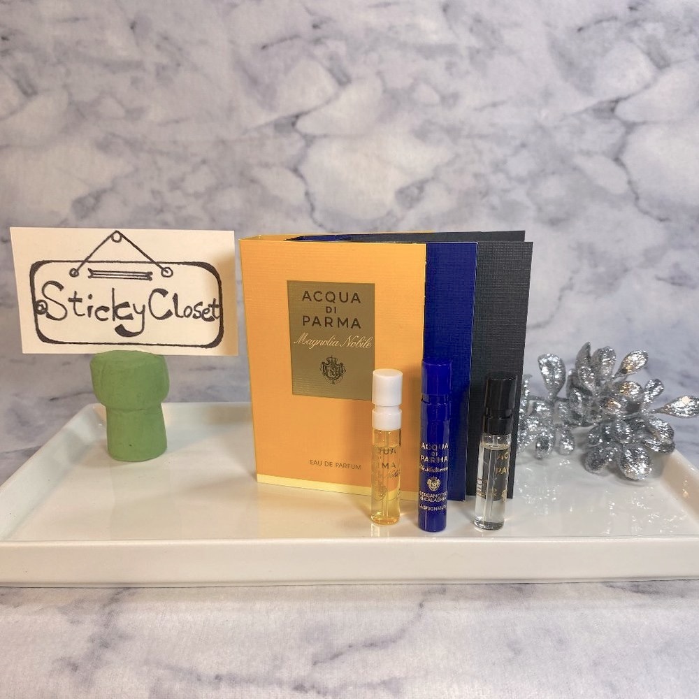 Lot of 3 Acqua di Parma Set,Magnolia Nobile Oud Bergamott-3x1.5ml,0.05oz-3pc-NEW